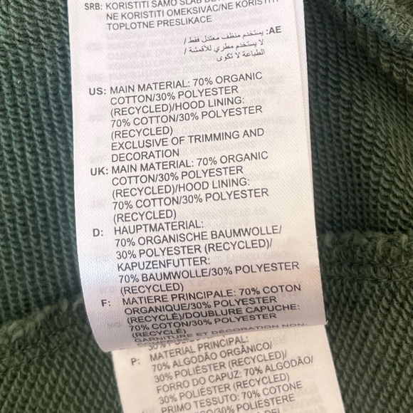 Adidas organic cotton hoodie. Green size SMALL - Picture 8 of 9